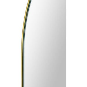 Beckah mirror by Renwil, close-up of the gold frame detailing, side view.