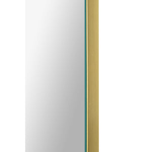 Beckah mirror by Renwil, vertical side view showcasing the gold frame and reflective surface.