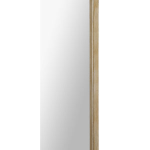 Side view of Natasha mirror highlighting the slim silver leaf frame.