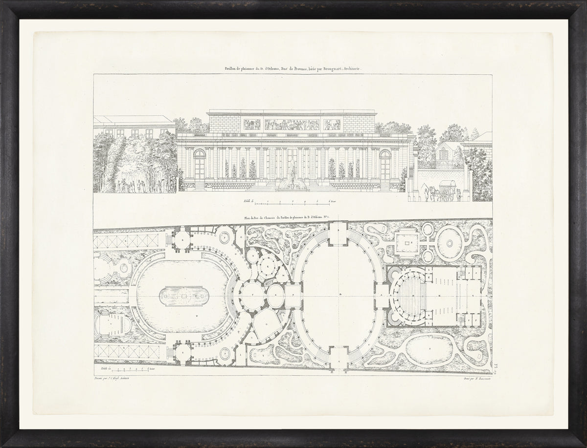 Parisienne Plan II Circa 1745-1810 wall art featuring architectural drawings in black and white.