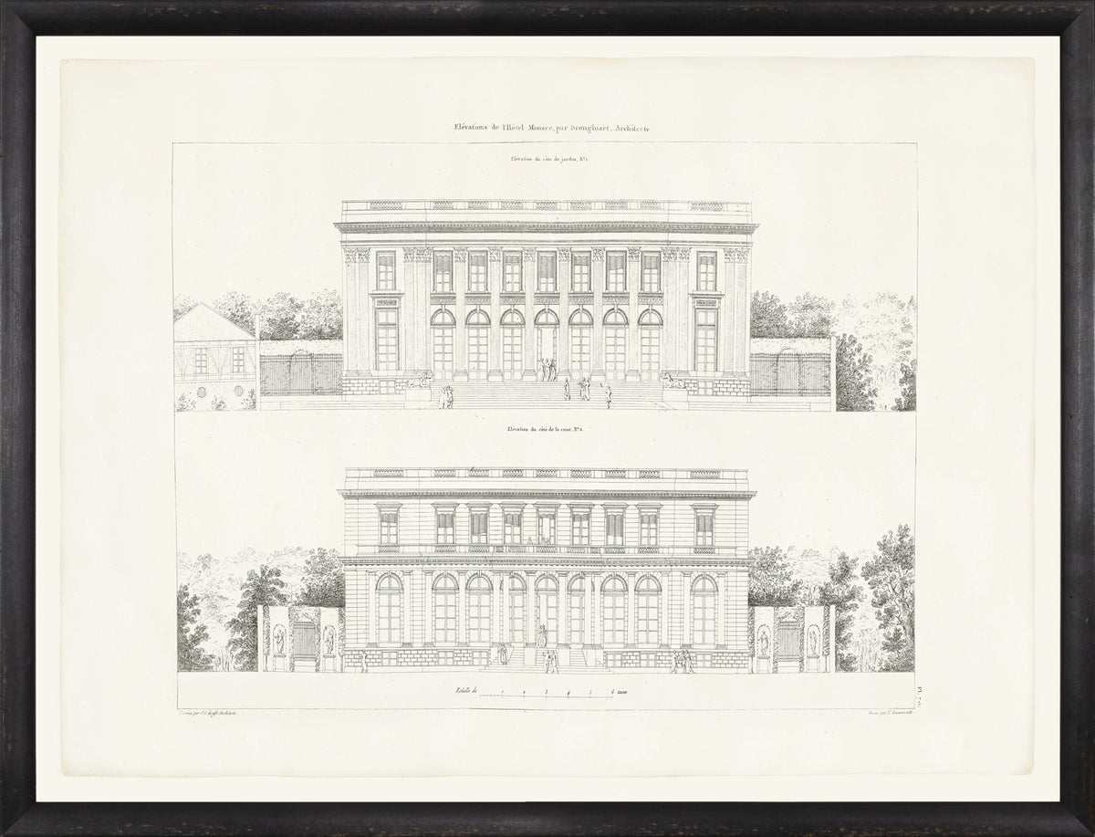 Parisienne Plan VI Circa 1745-1810 wall art featuring architectural drawings in black and white