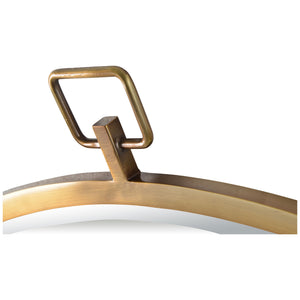 Detailed shot of the Azam mirror's decorative hook, highlighting its bronze finish.