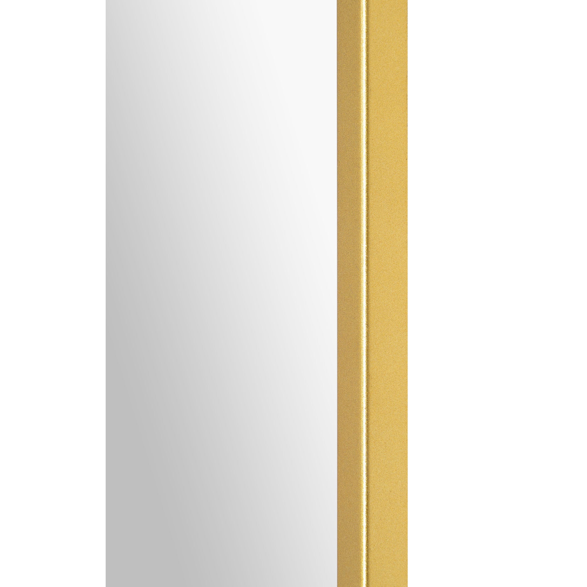 Side view of Merrimack mirror showcasing the gold frame and clear mirror.