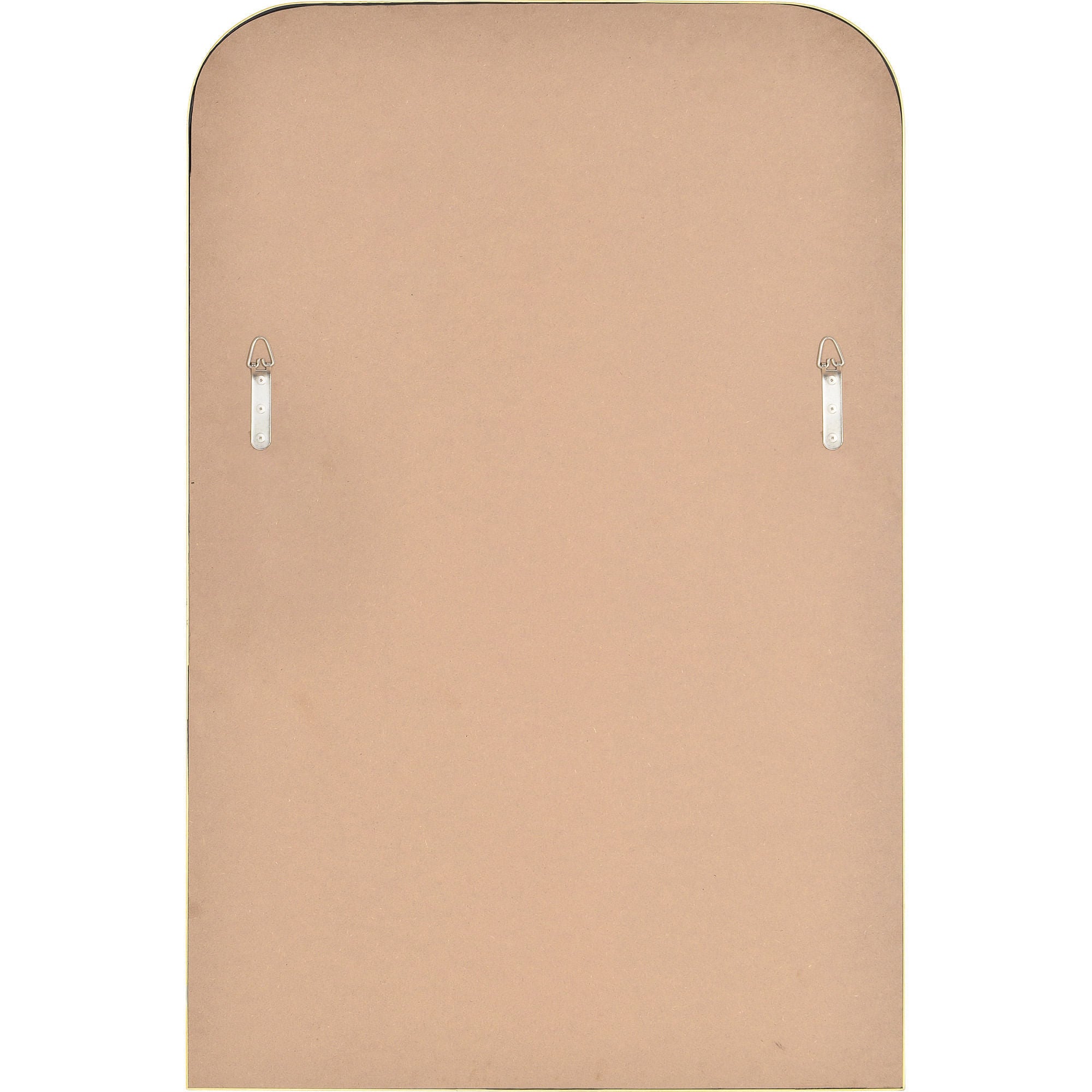 Back view of Merrimack mirror featuring a plain surface with mounting hardware.