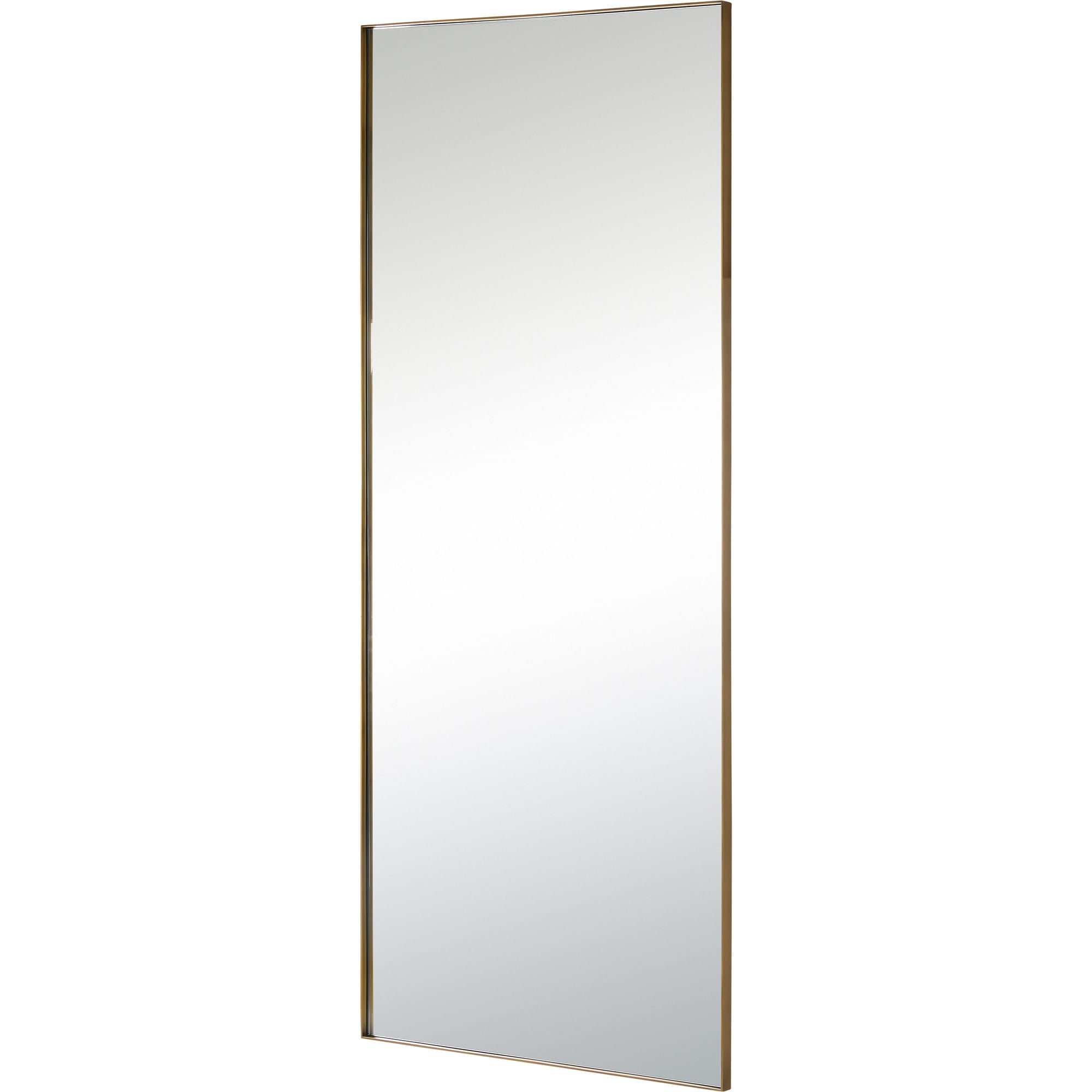 Northern mirror by Renwil, tall rectangular shape with a sleek gold frame.