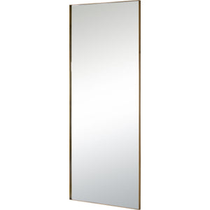 Northern mirror by Renwil, tall rectangular shape with a sleek gold frame.