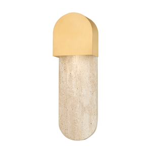Hobart Wall Sconce in aged brass — a Hudson Valley wall sconce for bathrooms, hallways, and living rooms at Laurie Yapp Home.