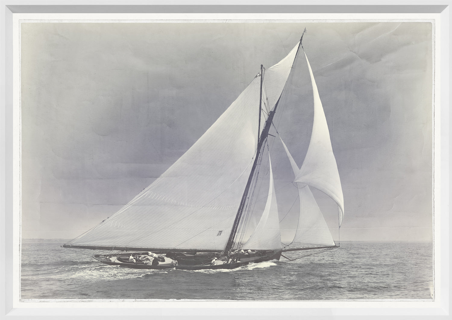 Indigo Stained – Yacht Huron — figurative fine art print shown from another angle