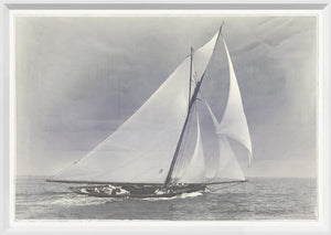 Indigo Stained – Yacht Huron — figurative fine art print shown from another angle