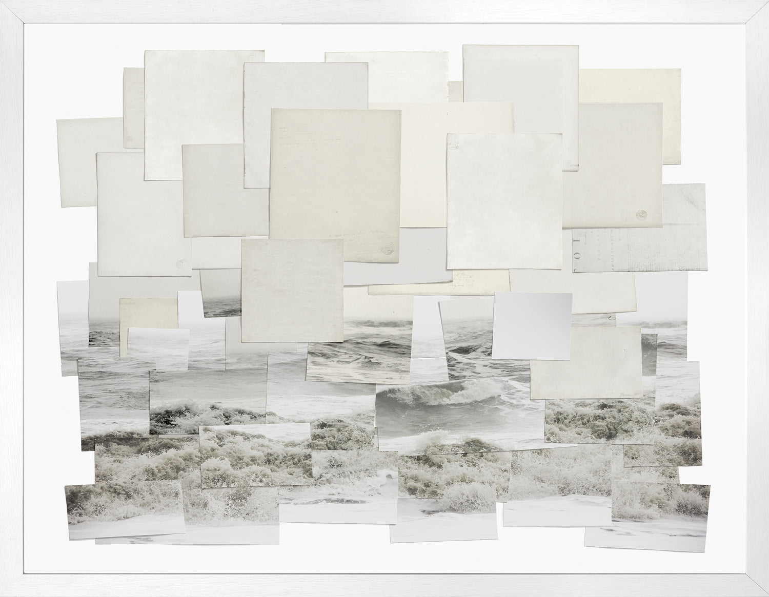Nostalgic Surf wall art featuring layered vintage-style photos of ocean waves.