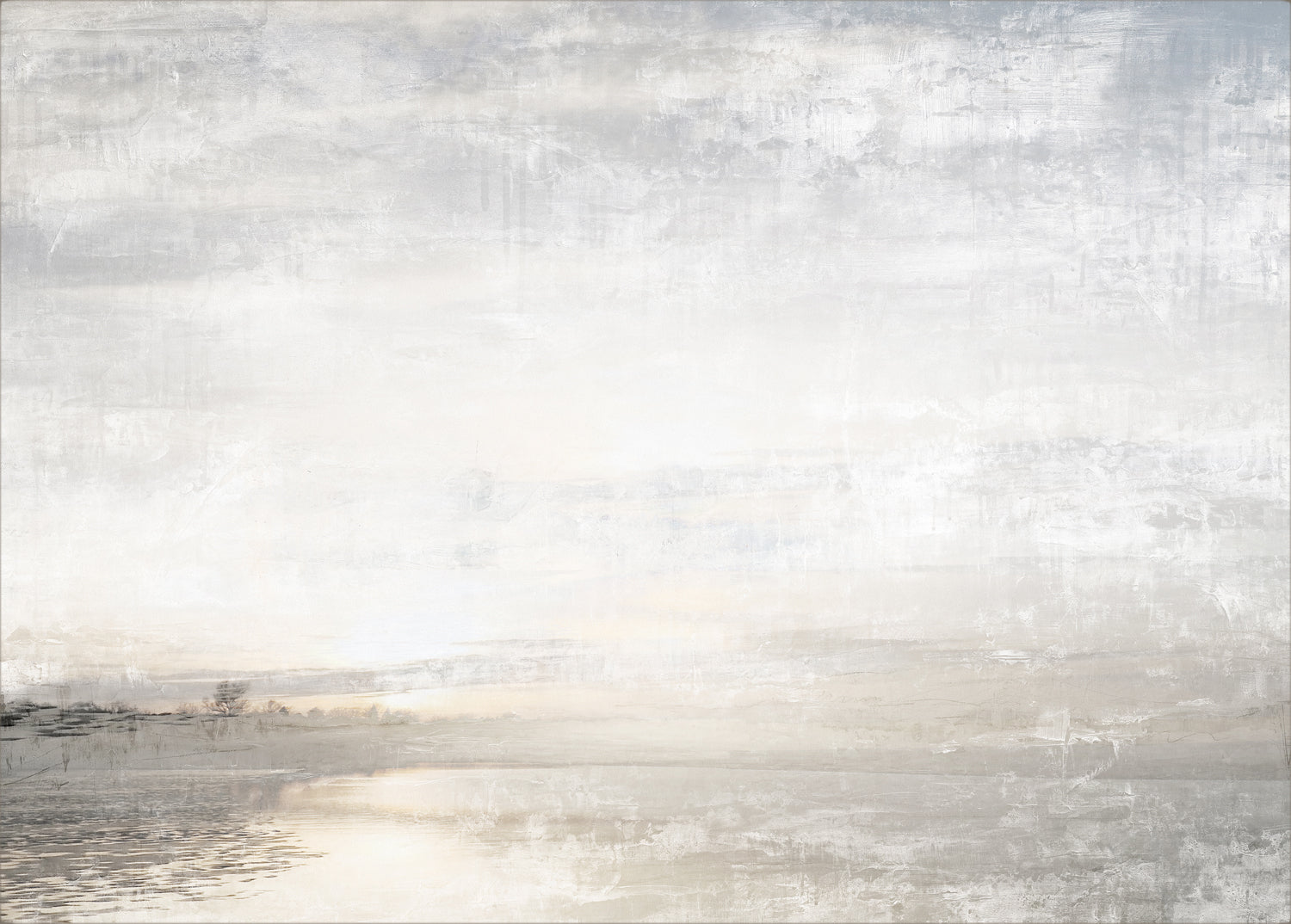 Aurora on the Lake I — nature and landscape fine art print in neutral tones at Laurie Yapp Home
