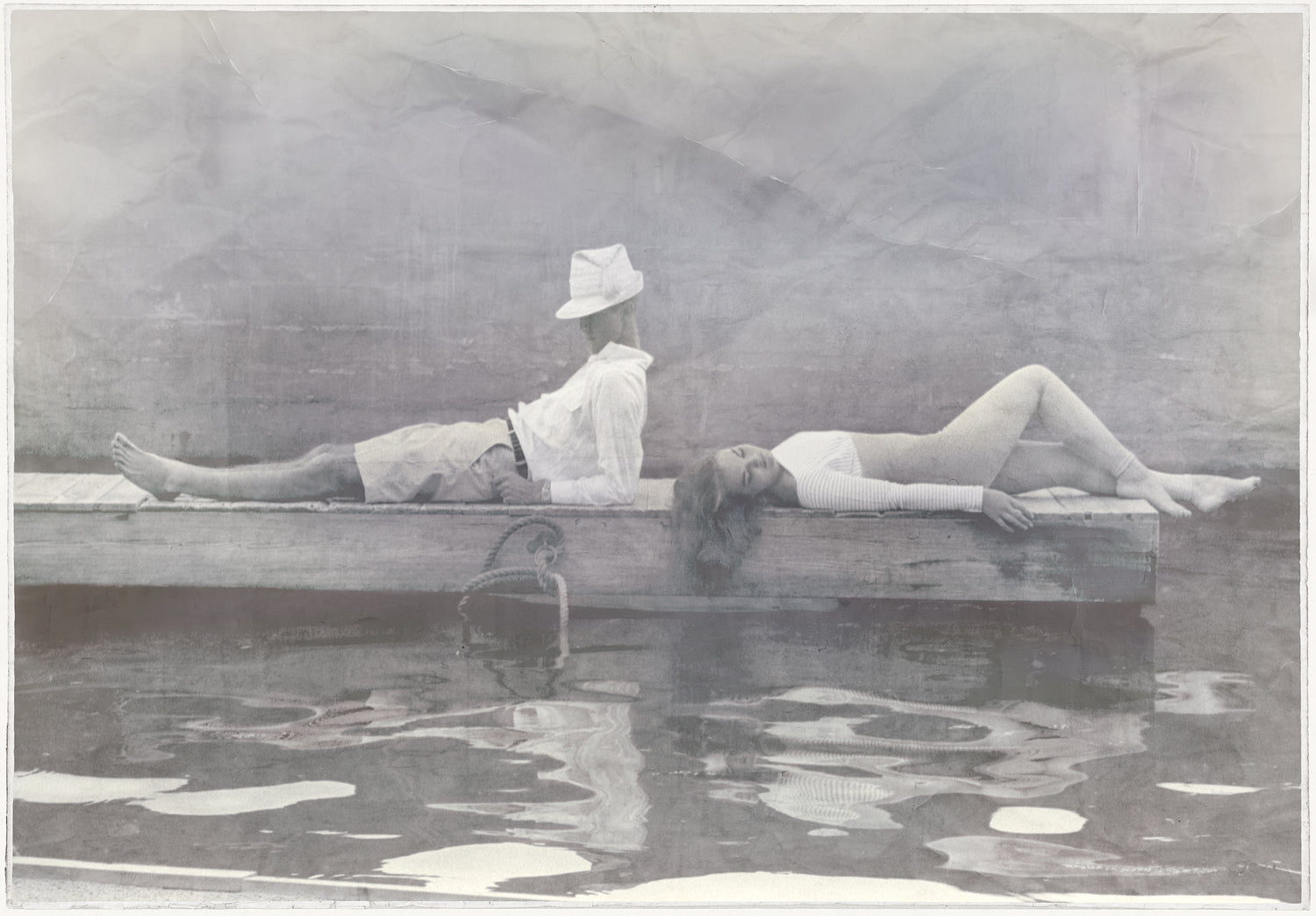 Indigo Stained – Leisure Time — figurative fine art print shown from another angle