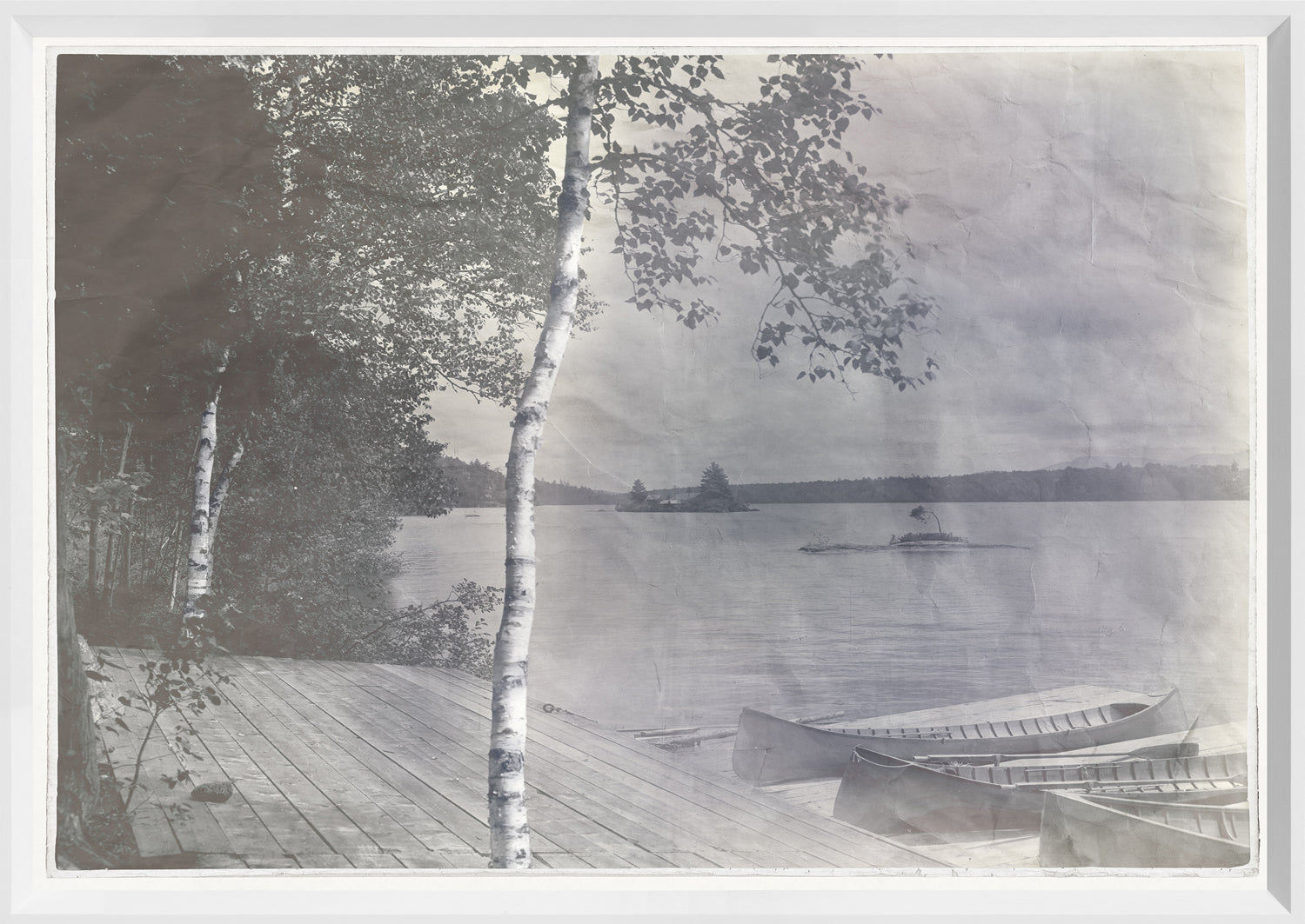 Indigo Stained – Island View — figurative fine art print in cool tones at Laurie Yapp Home