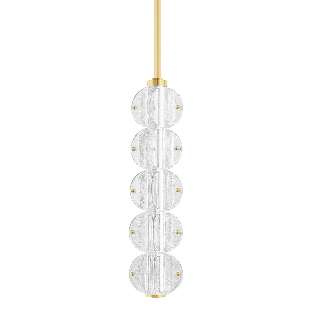 Lindley Pendant in aged brass — a Hudson Valley pendant for kitchens, entries, and dining rooms at Laurie Yapp Home.
