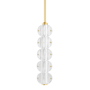 Lindley Pendant in aged brass — a Hudson Valley pendant for kitchens, entries, and dining rooms at Laurie Yapp Home.