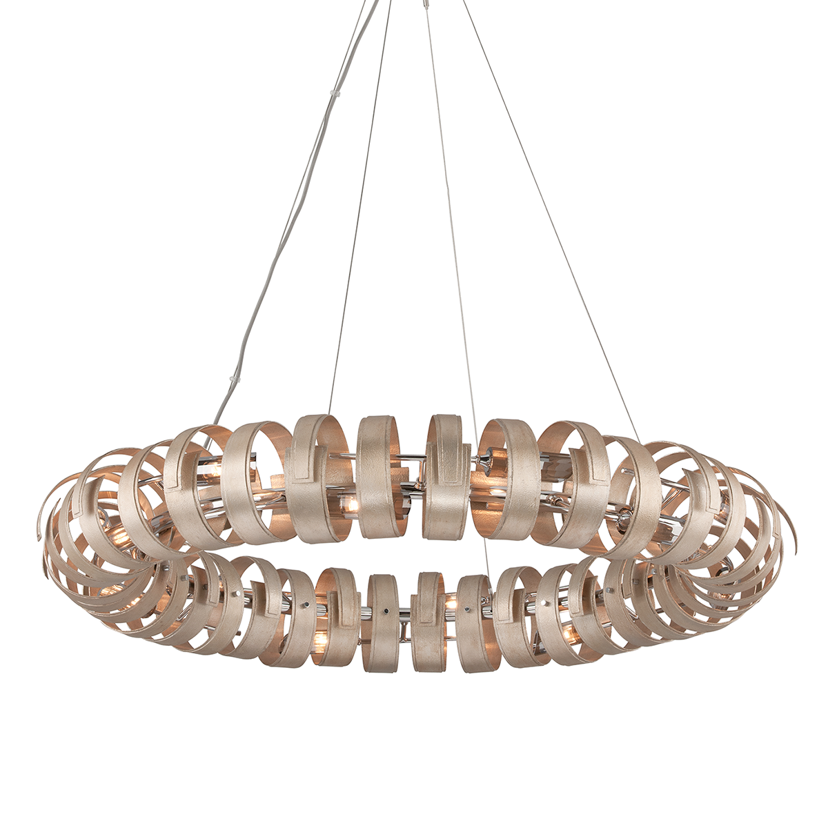 Recoil Chandelier — a Corbett chandelier for dining rooms, entries, and living rooms at Laurie Yapp Home.