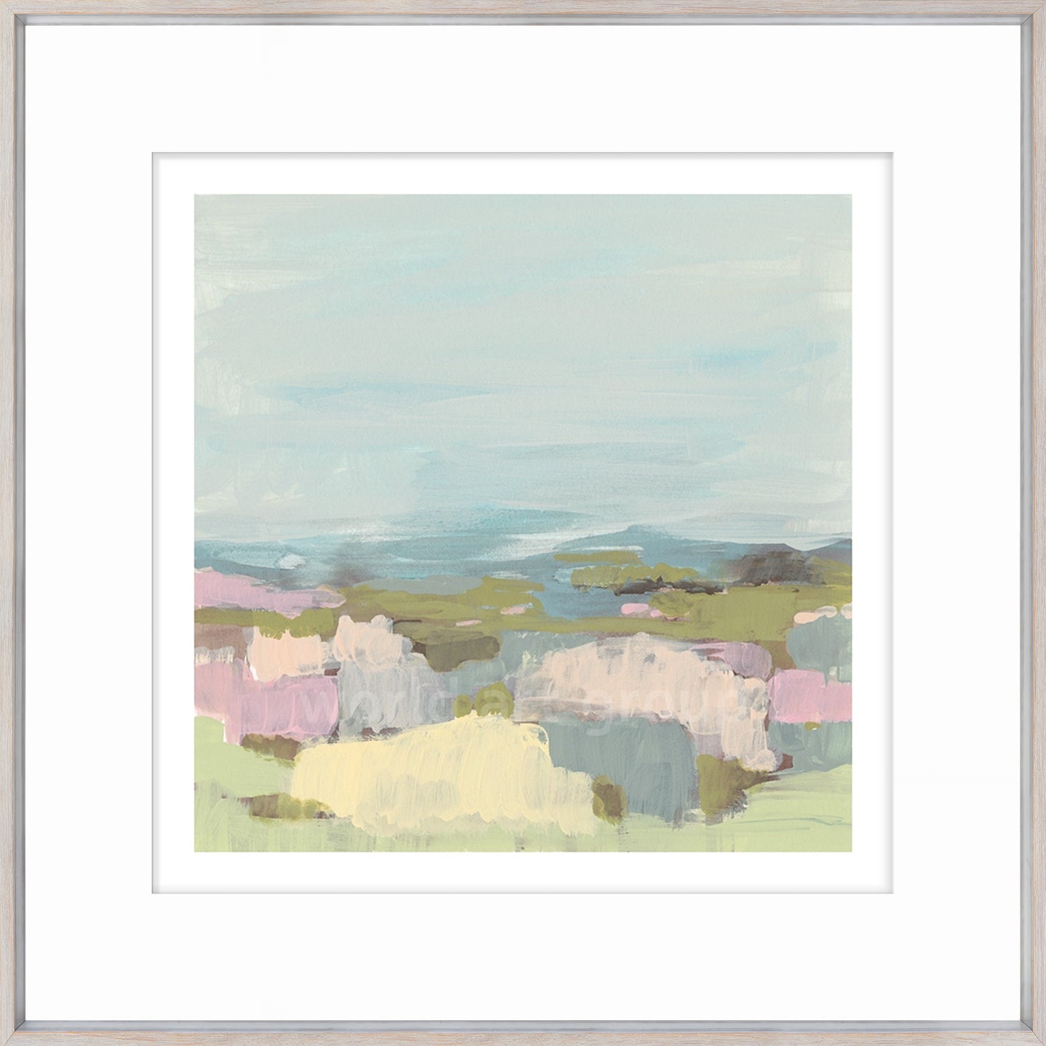 Sweet Scape II wall art featuring soft pastel colors and abstract landscape design.