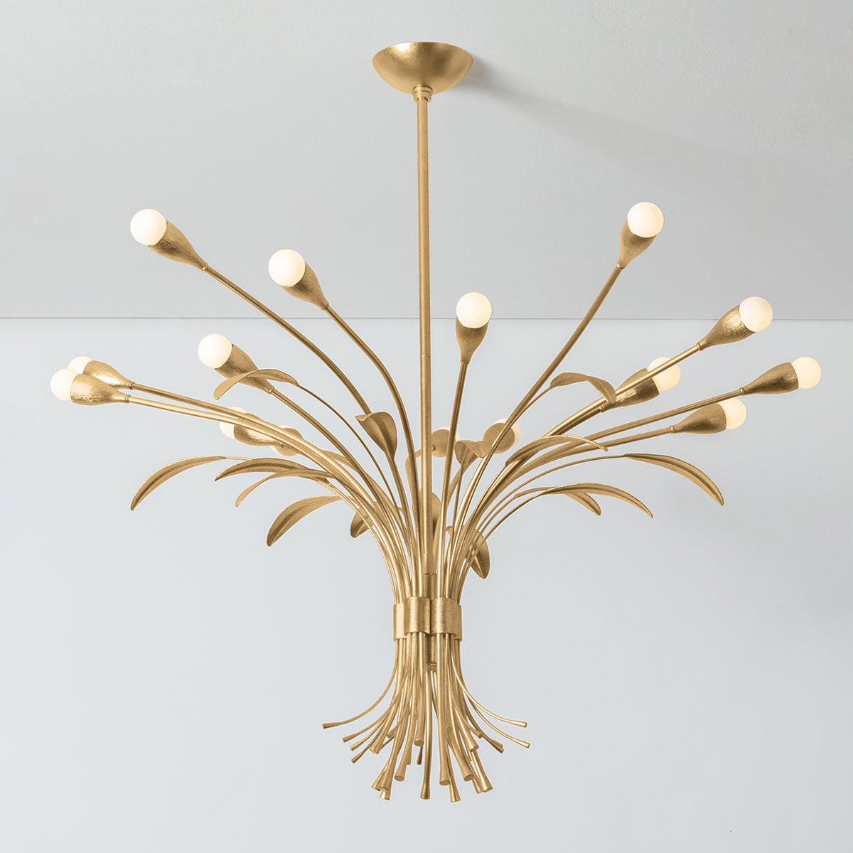 Close-up of the Bilston Chandelier 44" showing the frame, arms, and shade detail.