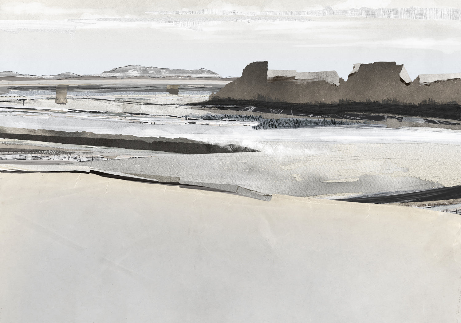 Decoupage Horizon I — nature and landscape fine art print shown from another angle