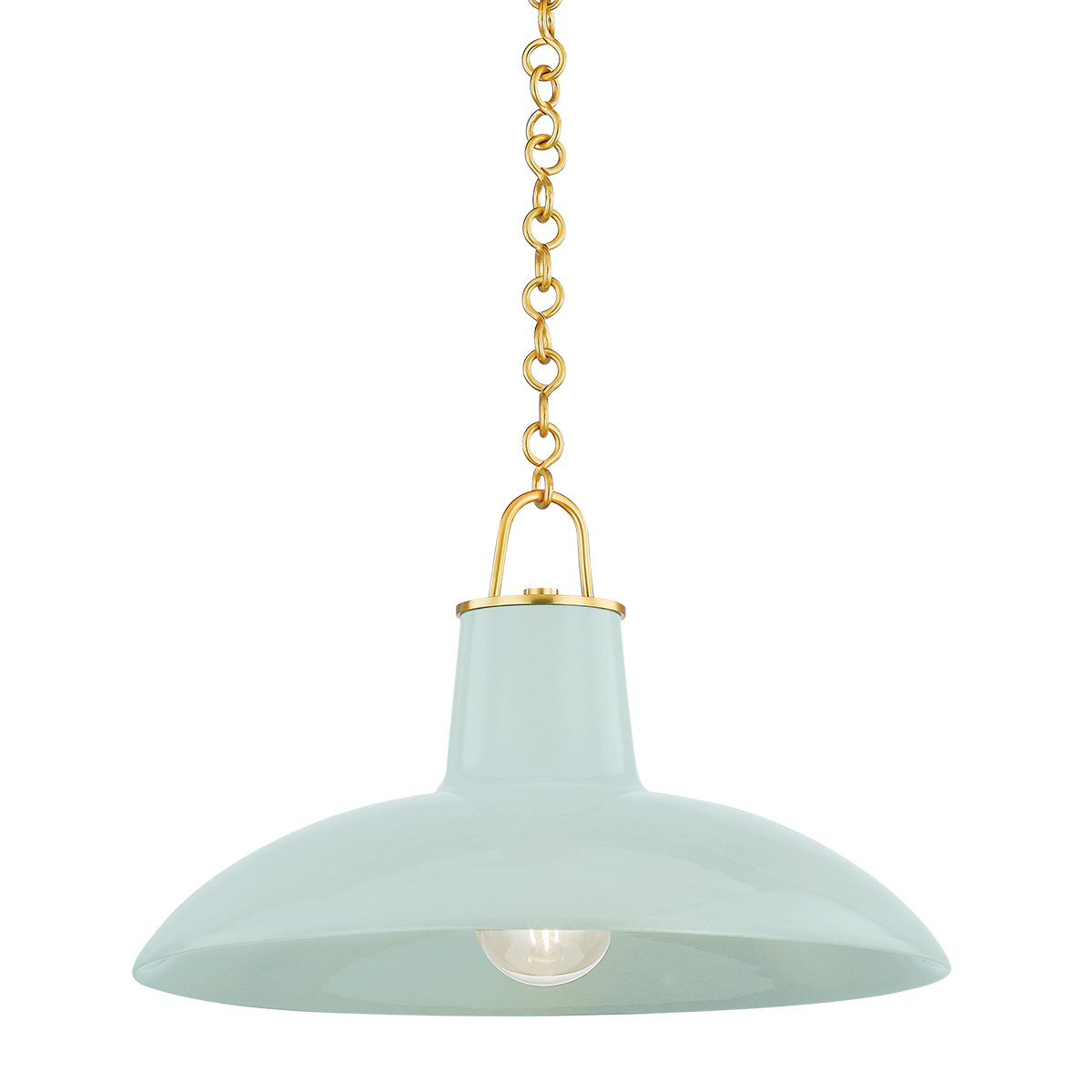 Pottersville Pendant 18" in aged brass — a Hudson Valley pendant for kitchens, entries, and dining rooms at Laurie Yapp Home.