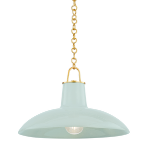 Pottersville Pendant 18" in aged brass — a Hudson Valley pendant for kitchens, entries, and dining rooms at Laurie Yapp Home.