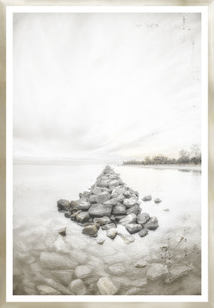 Taupe Aspect V framed art print