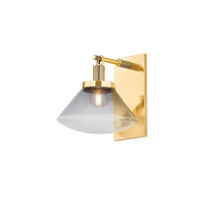 Mendon Wall Sconce in aged brass — a Hudson Valley wall sconce for bathrooms, hallways, and living rooms at Laurie Yapp Home.
