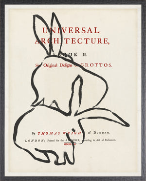Frontispiece – Rabbits wall art featuring rabbit silhouettes on vintage book page