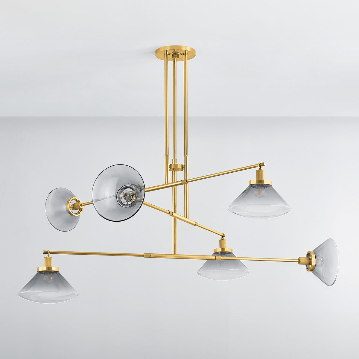 Mendon Chandelier in aged brass — a Hudson Valley chandelier for dining rooms, entries, and living rooms at Laurie Yapp Home.