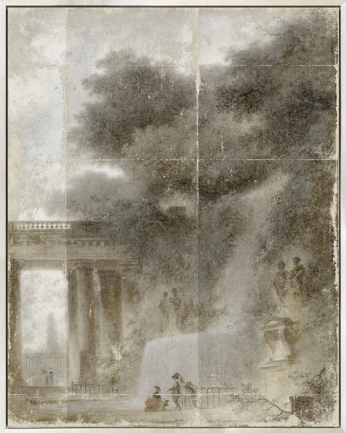 Fragonard – The Cascade framed art print, 55 × 69 in