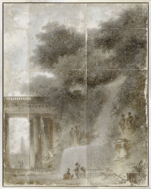 Fragonard – The Cascade framed art print, 55 × 69 in
