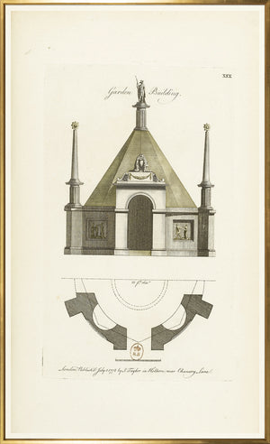 Engraving Garden Building 1778 framed art print