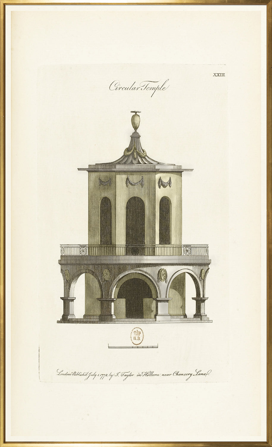 Engraving Circular Temple 1778 framed art print