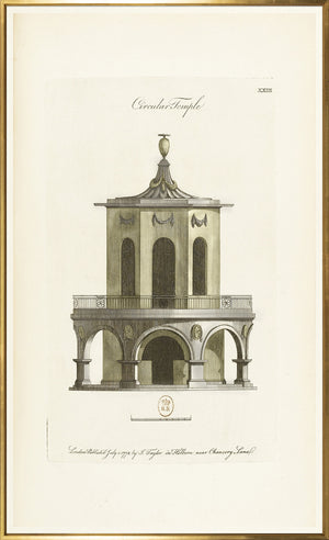 Engraving Circular Temple 1778 framed art print