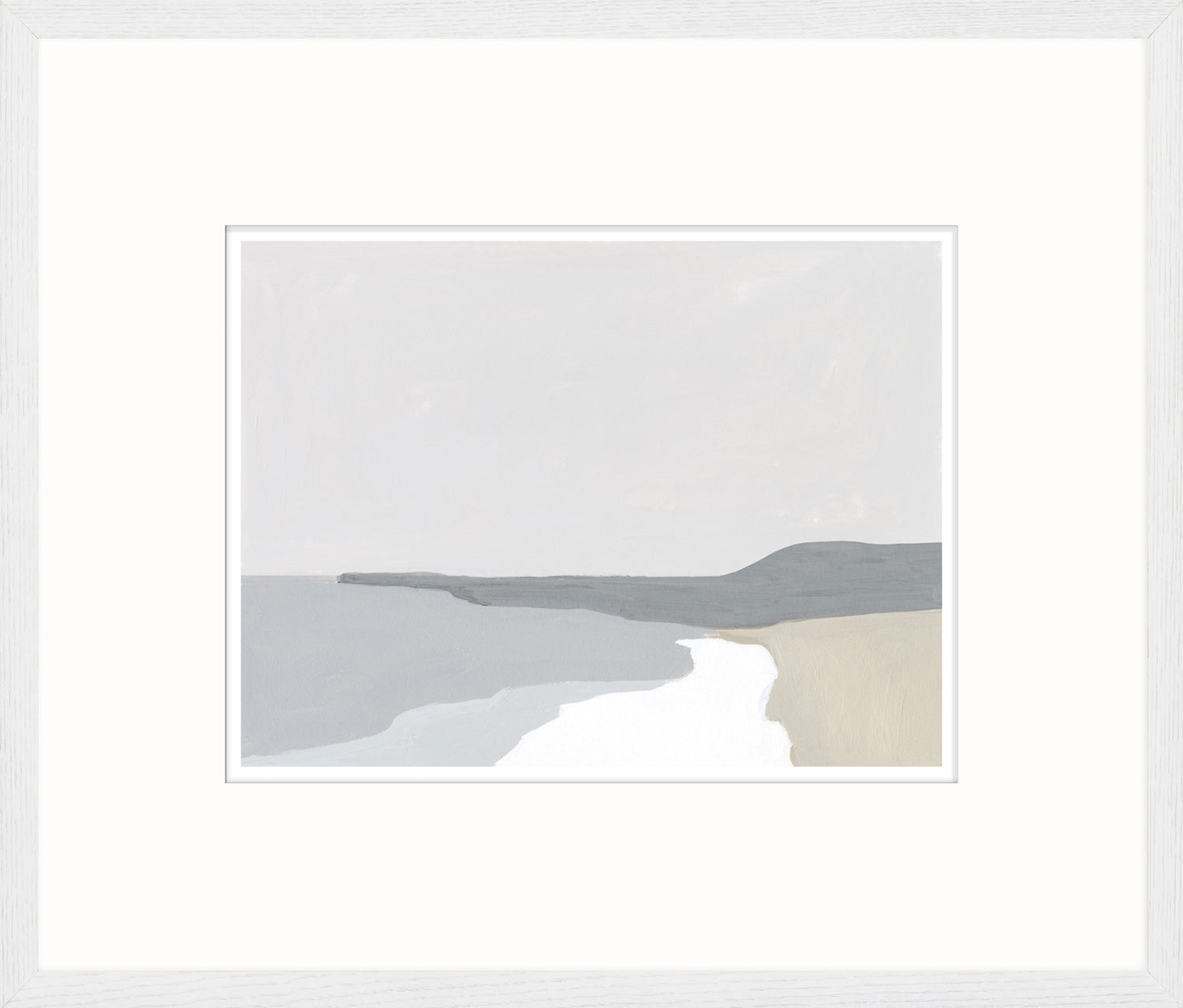 Coastal Planes II wall art featuring a serene beach scene in muted gray and beige tones