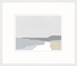 Coastal Planes II wall art featuring a serene beach scene in muted gray and beige tones