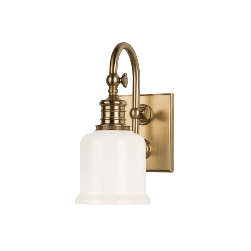 Keswick Bath And Vanity 5" in aged brass — a Hudson Valley bath and vanity for bathrooms and powder rooms at Laurie Yapp Home.