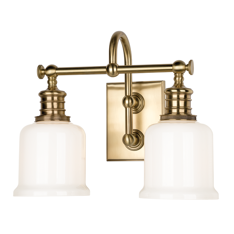 Keswick Bath And Vanity 13.5" in aged brass — a Hudson Valley bath and vanity for bathrooms and powder rooms at Laurie Yapp Home.