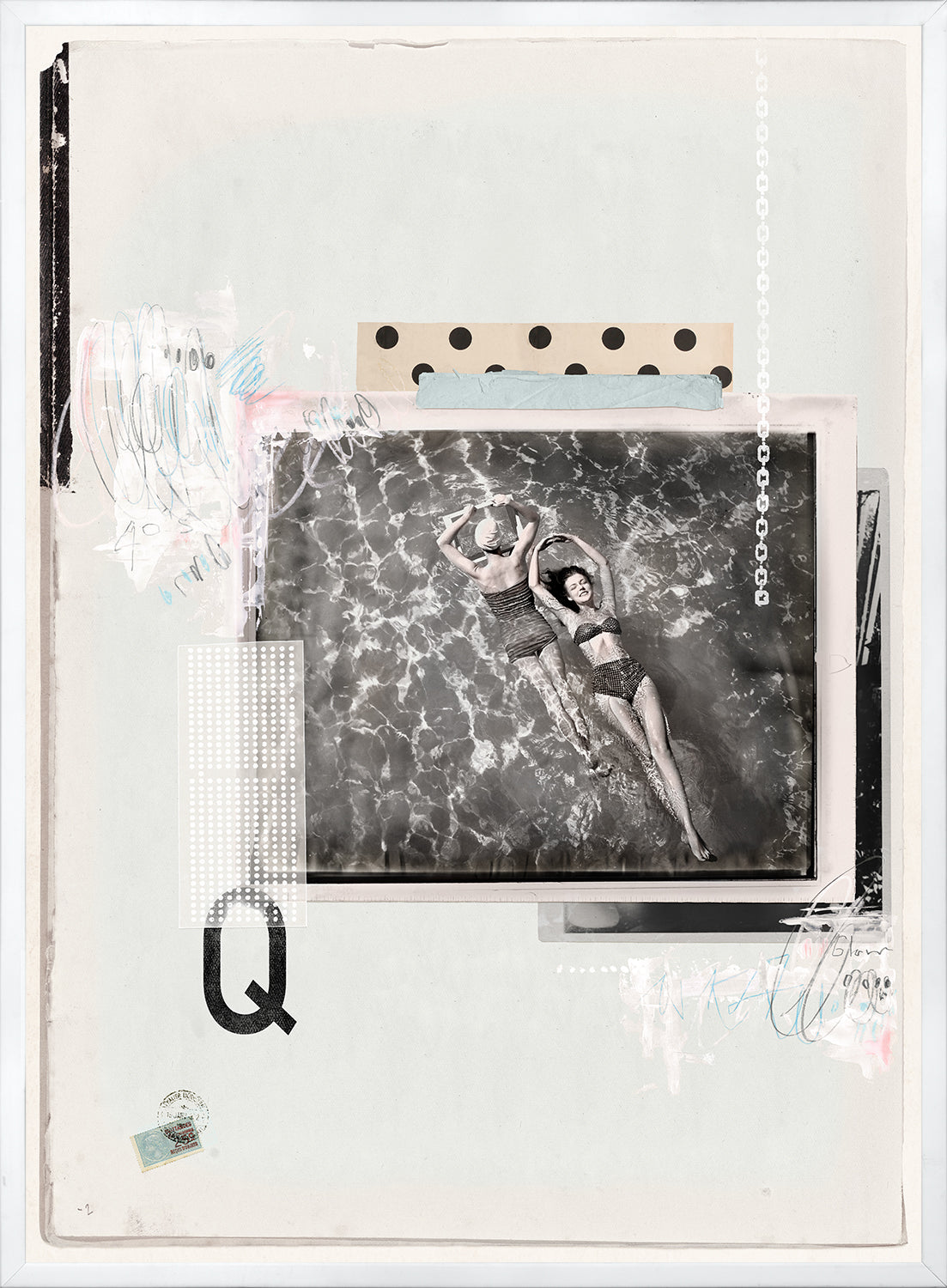 Vintage Collage III framed art print, 25 × 34 in