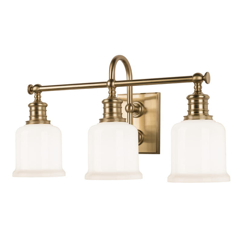 Keswick Bath And Vanity 21" in aged brass — a Hudson Valley bath and vanity for bathrooms and powder rooms at Laurie Yapp Home.