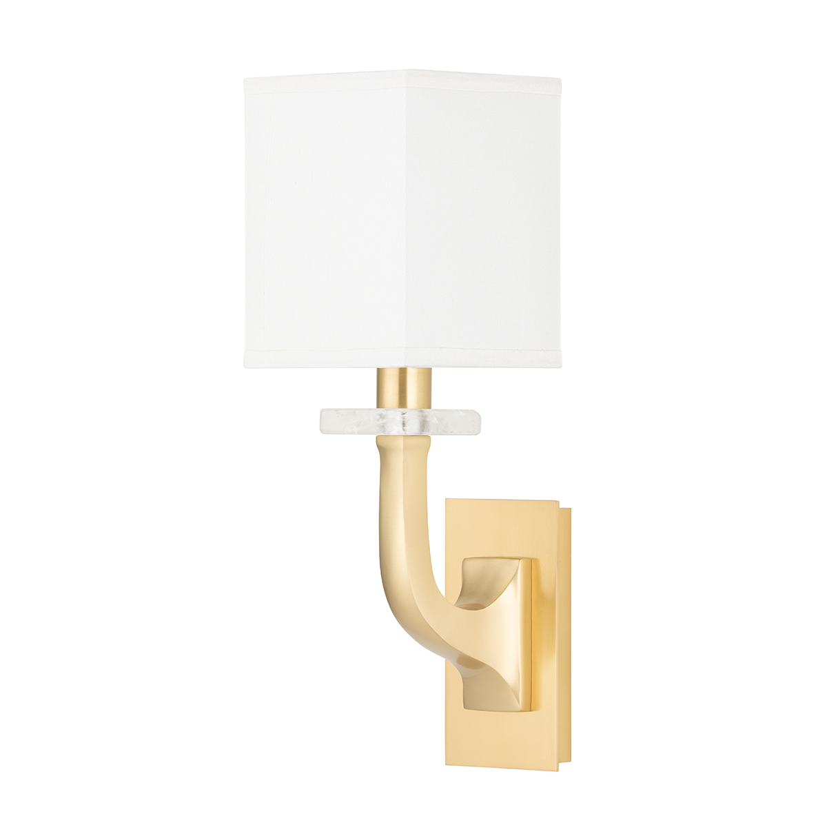 Rockwell Wall Sconce in aged brass — a Hudson Valley wall sconce for bathrooms, hallways, and living rooms at Laurie Yapp Home.