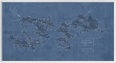 89 × 48 cm – Encadré verre, bleu