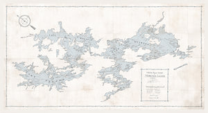 Map – Motorboat Guide of Muskoka Lakes — architecture and travel fine art print shown from another angle