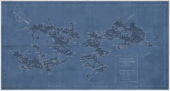 175 × 94 cm – Toile encadrée, Bleu
