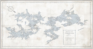 Map – Motorboat Guide of Muskoka Lakes — architecture and travel fine art print shown from another angle