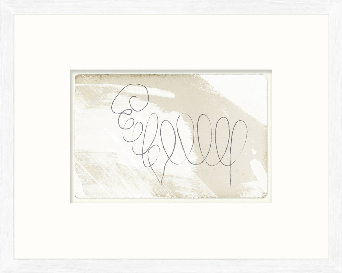 One Line – Sheep wall art featuring a minimalist sheep sketch in black on a beige background.