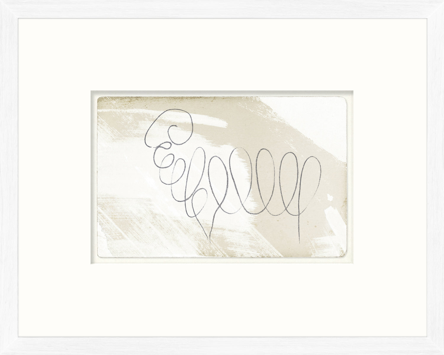One Line – Sheep wall art featuring a minimalist sheep sketch in black on a beige background.