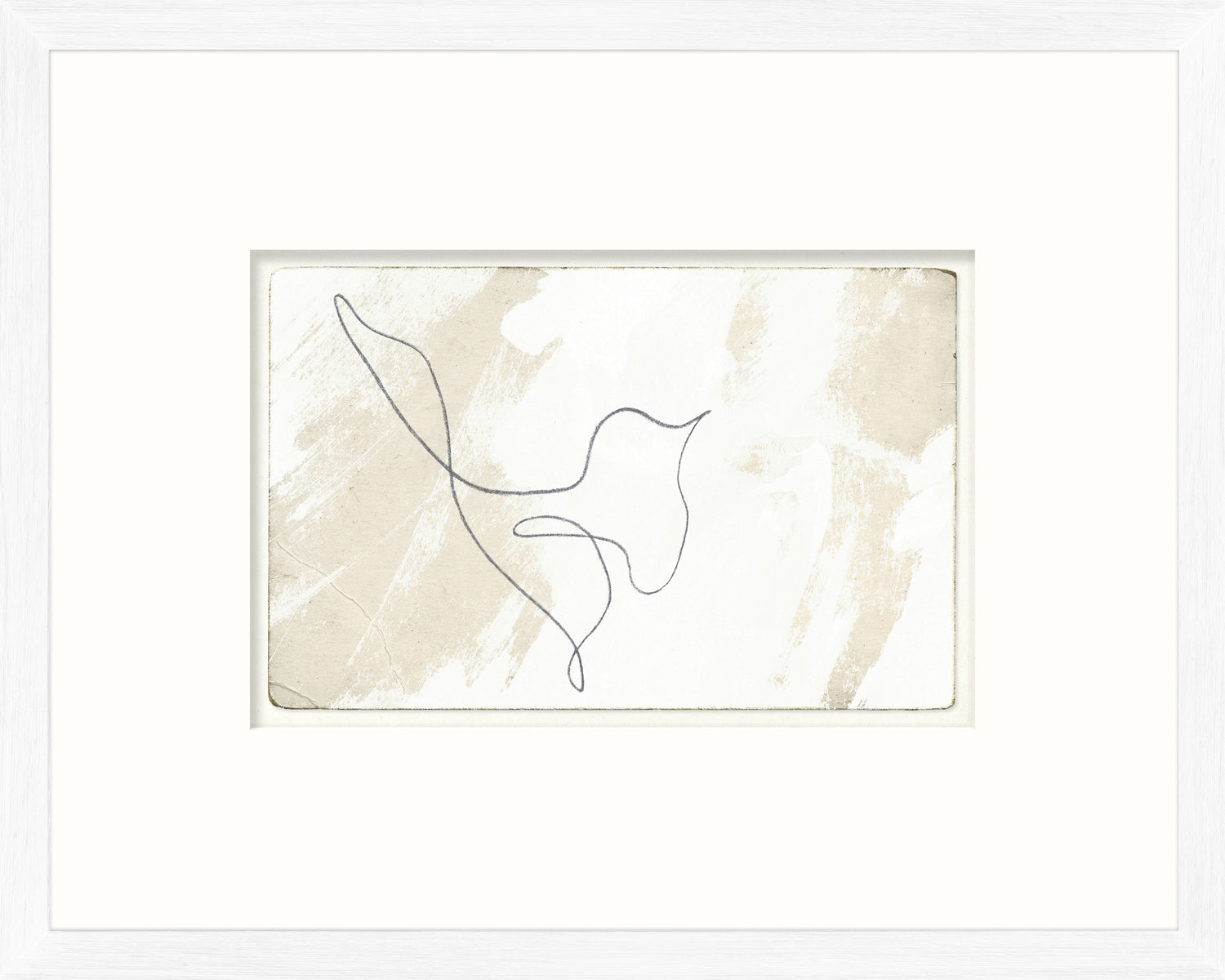 One Line – Songbird wall art featuring a minimalist bird outline on a textured beige background