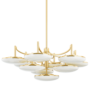 Bregman Chandelier in aged brass — a Hudson Valley chandelier for dining rooms, entries, and living rooms at Laurie Yapp Home.