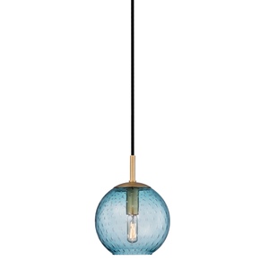 Rousseau Pendant 6" in aged brass — a Hudson Valley pendant for kitchens, entries, and dining rooms at Laurie Yapp Home.